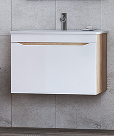 Vigo Мебель для ванной Grani 600-0-1 подвесная белая/дуб сонома – фотография-5